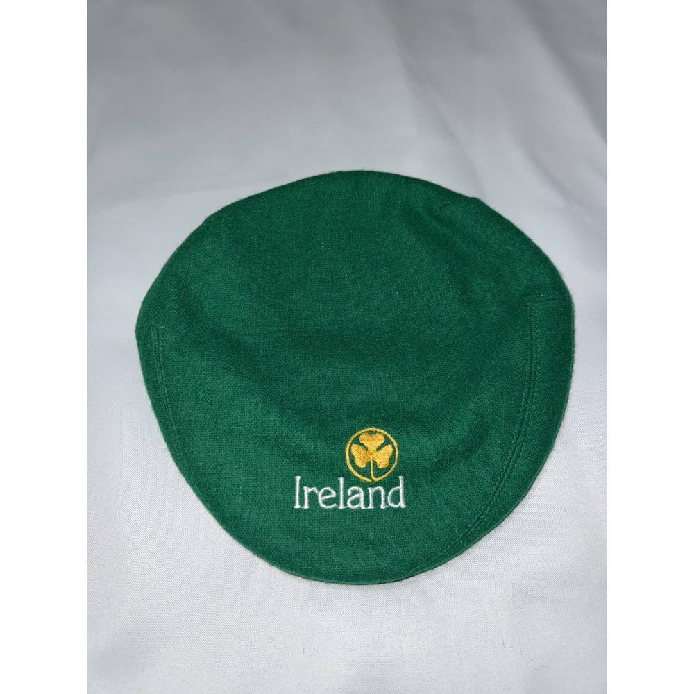 Vintage Shandon‎ Ireland Clover Irish Green Driving Cap Hat Beret Size M Wool